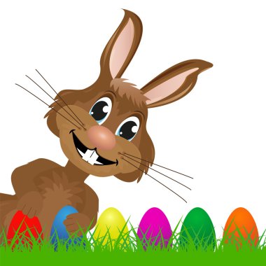 Paskalya tavşanı sol görünüyor