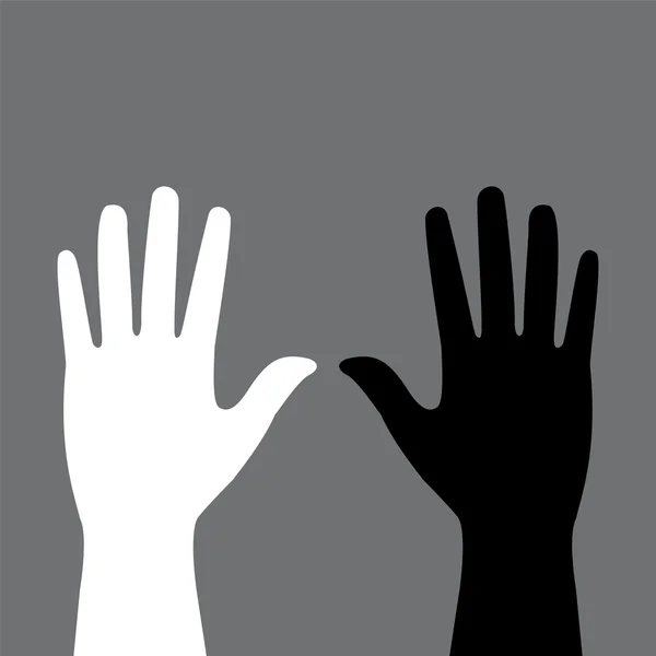 Deux mains colorées — Image vectorielle