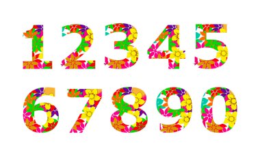 Beyaz bir arka plan üzerinde numaraları