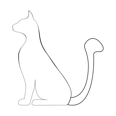 Beyaz bir kedi silüeti