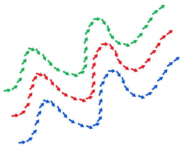 Trois flèches colorées se levant — Image vectorielle