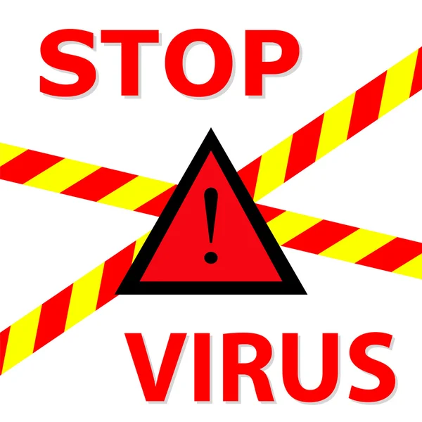 Señal de advertencia "Stop Virus " — Vector de stock