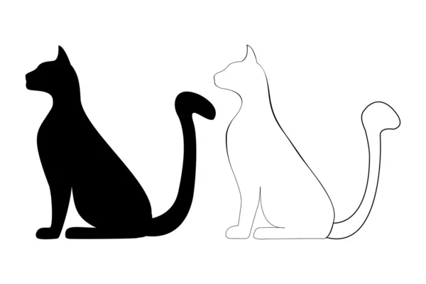 Silhouet van een kat — Stockvector