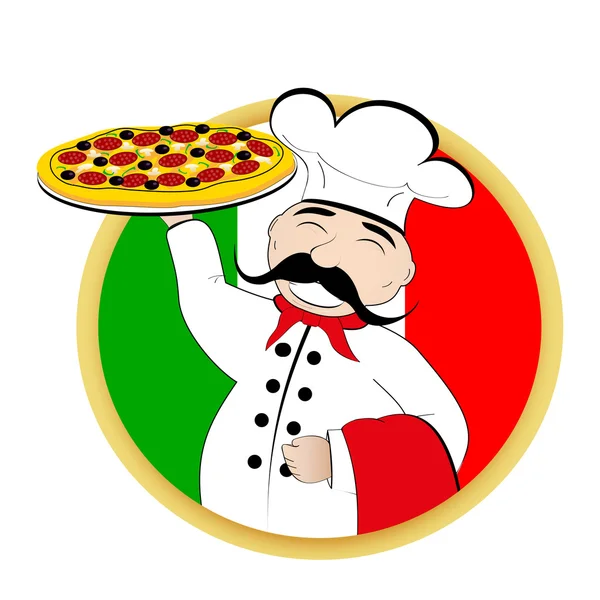 Pizza Chef — Stock Vector