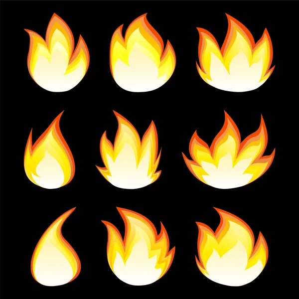 Collection of fire icons — Stock Vector