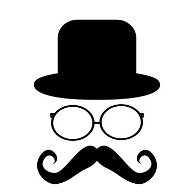 Mustache, glasses and a hat clipart