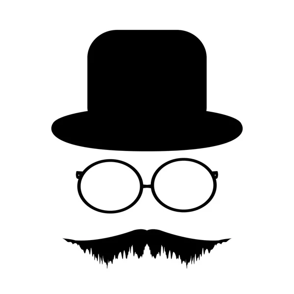 小胡子、 眼镜和帽子 — 图库矢量图片