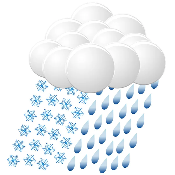 Icône de neige et de pluie. vecteur — Image vectorielle