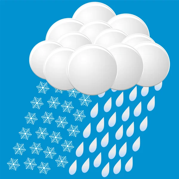 Symbol für Schnee und Regen. Vektor — Stockvektor