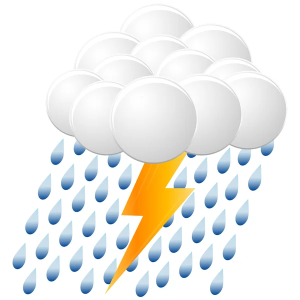 Icona di pioggia e temporale. vettore — Vettoriale Stock
