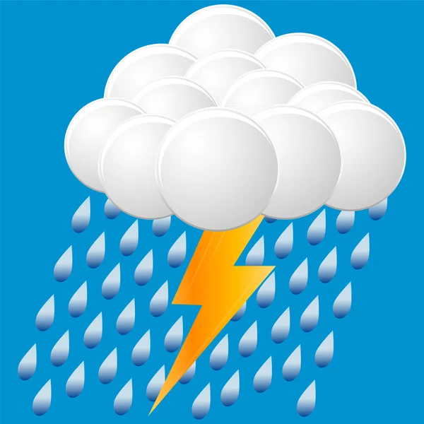 Ikone von Regen und Gewitter. Vektor — Stockvektor