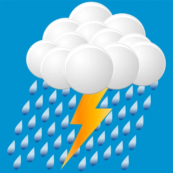 Icon of rain and a thunderstorm. vector — Stock Vector