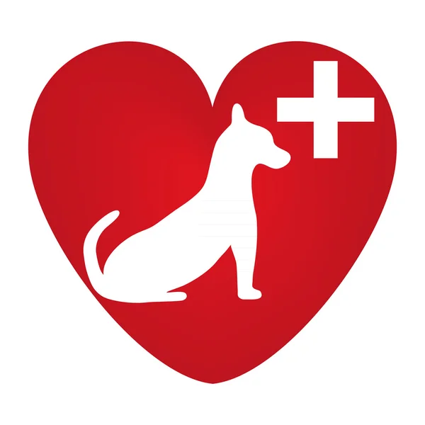 Állat-egészségügyi szimbólum kutya — Stock Vector