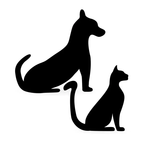 Siluety koček a psů — Stockový vektor