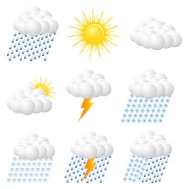 Hava durumu web vektör simgeler kümesi