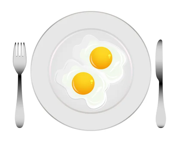 Plate with eggs — Stock Vector