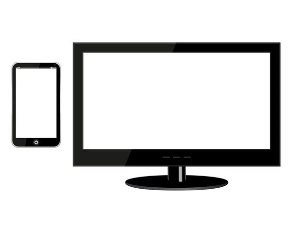 TV en mobiele telefoon — Stockvector