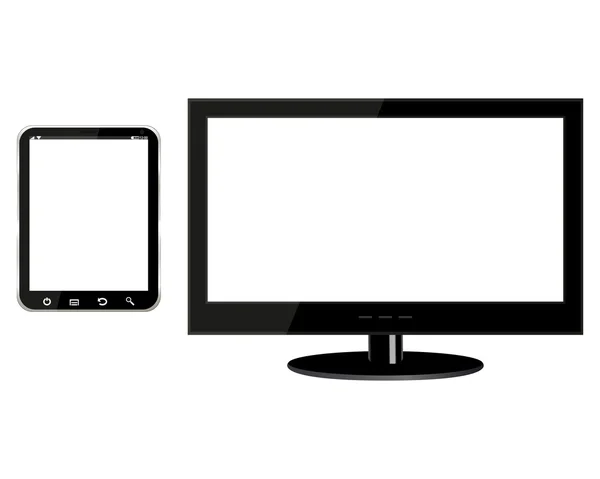 Телевизор и планшет PC — стоковый вектор