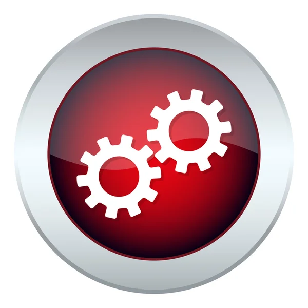 Mechanismen in de rode knop — Stockvector