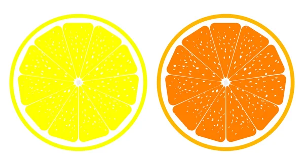橘子和柠檬 — 图库矢量图片