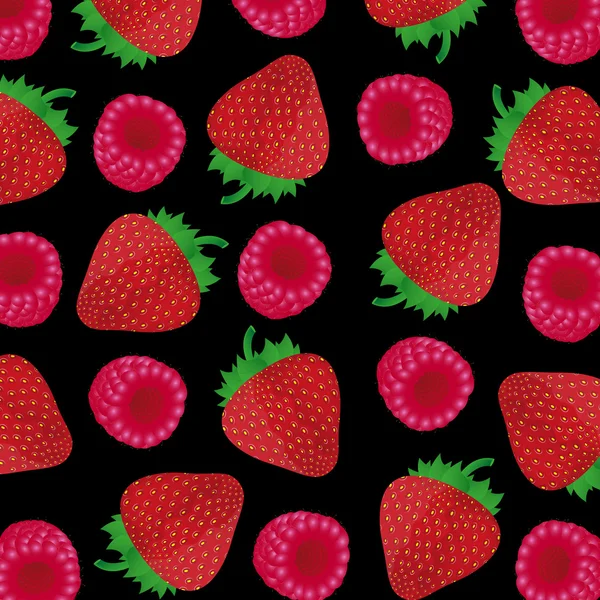 草莓和树莓的背景 — 图库矢量图片