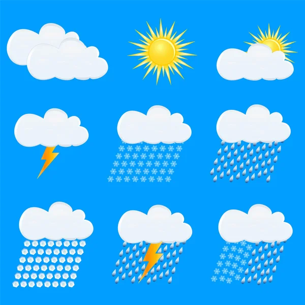 Icônes vectorielles météo ensemble — Image vectorielle