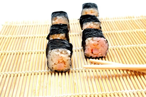 Japanese rolls with spicy shrimp — Stock Photo, Image