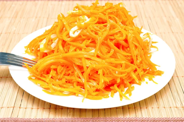 Korean carrots with squid — Stock Photo, Image