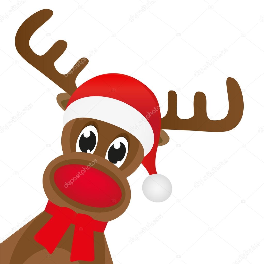 Christmas reindeer in a red scarf Stock Vector Image by ©pavlentii ...
