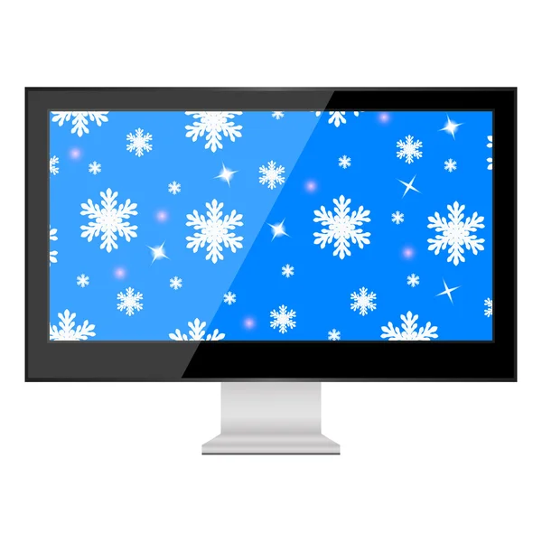 TV with Christmas background — Stock Vector