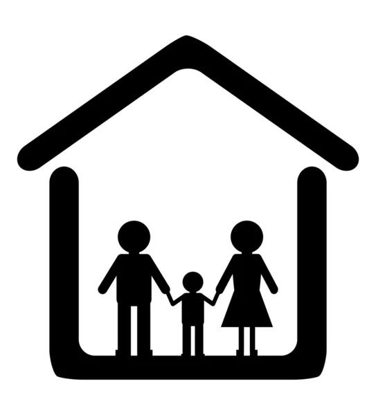 Dom z rodziny wewnątrz — Wektor stockowy