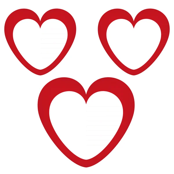 Trzy banery w kształcie serca — Wektor stockowy