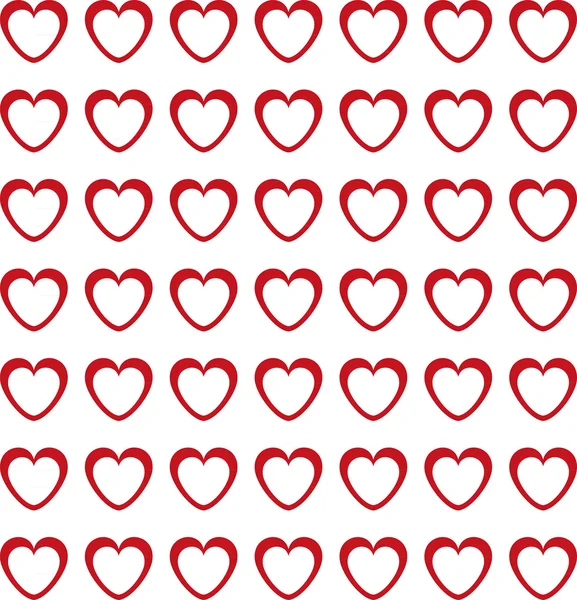 Texture des cœurs rouges et blancs — Image vectorielle