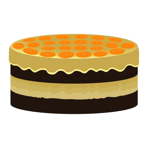 Gâteau orange avec biscuit au chocolat — Image vectorielle