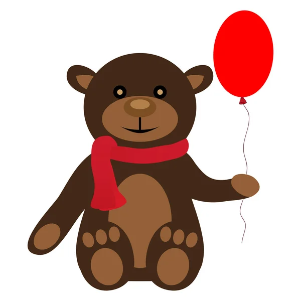 Παιχνίδι αρκουδάκι με μπαλόνι — Διανυσματικό Αρχείο