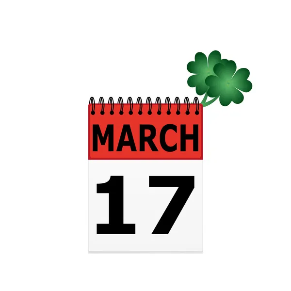 Saint Patrick sur le calendrier — Image vectorielle