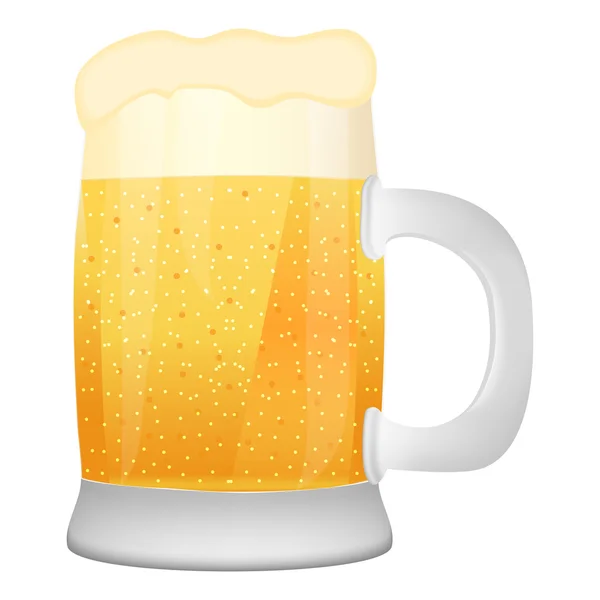 Mok van bier op witte achtergrond — Stockvector