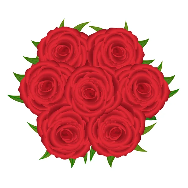 Ramo de rosas rojas — Vector de stock