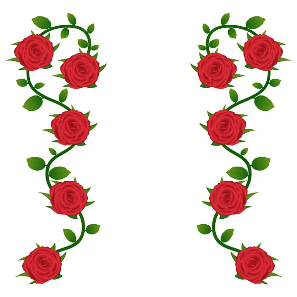 Fundo de rosas vermelhas para cartão de saudação — Vetor de Stock