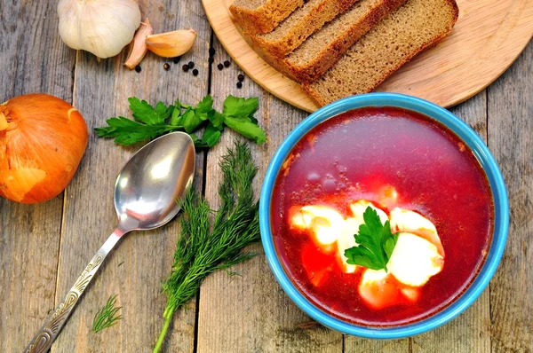 Традиційні Російсько український борщ суп — стокове фото