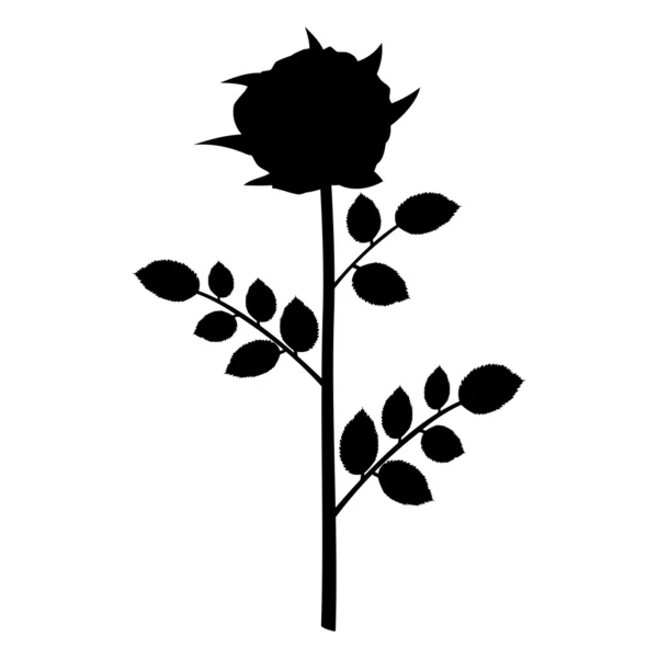 Silhouette d'une rose — Image vectorielle