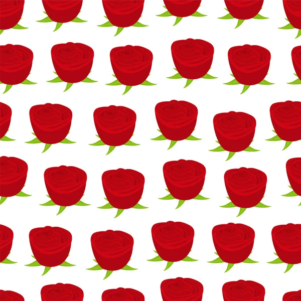赤いバラの壁紙パターン — ストックベクタ