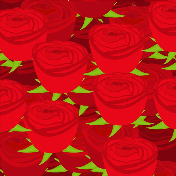 Wallpaper pattern with of red roses — Stock Vector