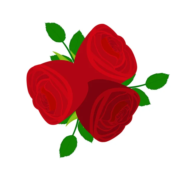 Tre rose rosse — Vettoriale Stock