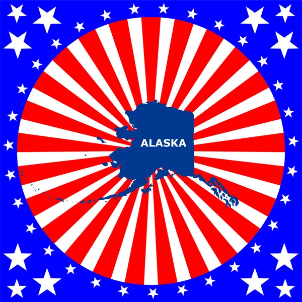 Carte de l'État américain de l'Alaska — Image vectorielle