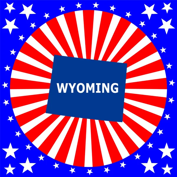 Estado dos EUA no mapa dos EUA Wyoming —  Vetores de Stock