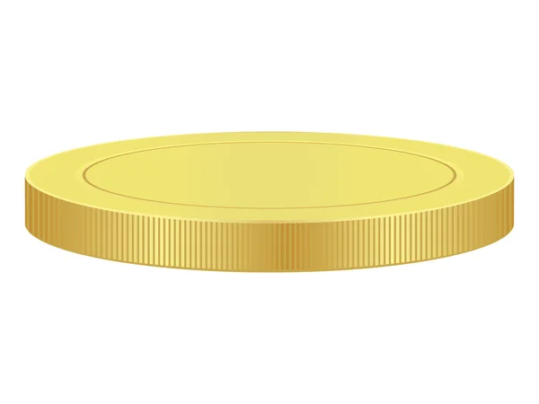 Moneda de oro en blanco — Vector de stock