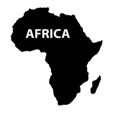 beyaz zemin üzerine Afrika Haritası
