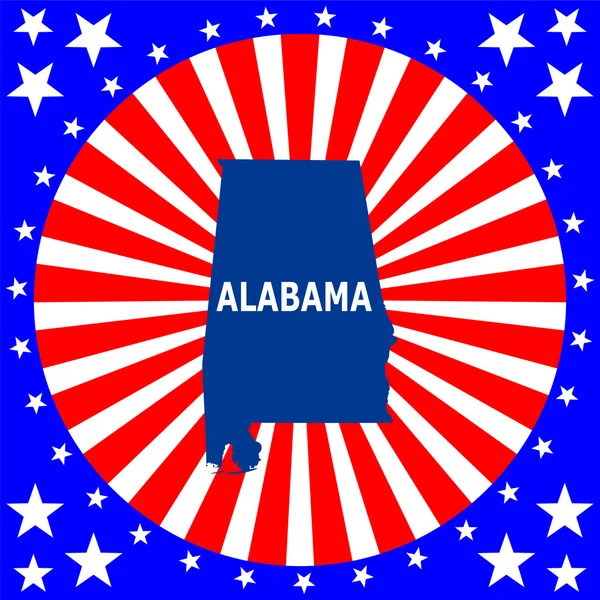 Mapa z amerického státu alabama — Stockový vektor