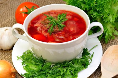 geleneksel Rusya-Ukrayna pancar çorbası çorba